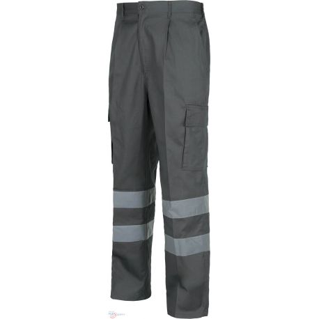 Pantalón de Trabajo Multibolsillos con Cintas reflectantes Algodón B1447