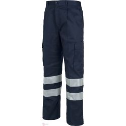 Pantalón de Trabajo Multibolsillos con Cintas reflectantes Algodón B1447