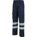 Pantalón de Trabajo Multibolsillos con Cintas reflectantes Algodón WORKTEAM B1447