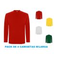 Pack de 4 camisetas m/larga ROLY EXTREME UNISEX