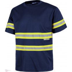 Camiseta Manga Corta con Cintas Reflectantes WORKTEAM C3936